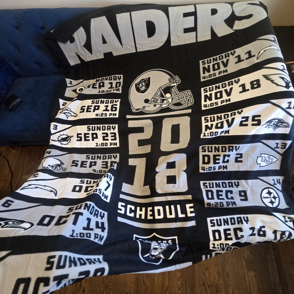 Oakland Raiders 2018 Schedule Blanket